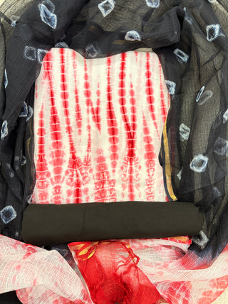 Cotton Handblock Office Wear Suit fabric with Kota Doria Dupatta