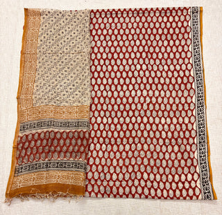 Cotton Handblock Office Wear Suit fabric with Kota Doria Dupatta