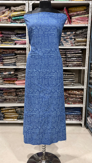 Cotton Handblock Office Wear Suit fabric with Kota Doria Dupatta