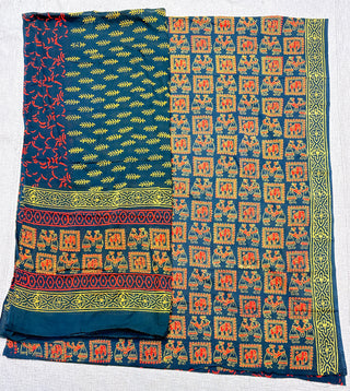 Handblock Cotton Suit Material with Cotton Dupatta
