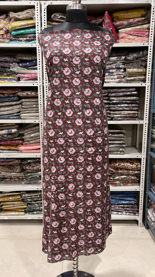 Cotton Handblock Office Wear Suit fabric with Kota Doria Dupatta
