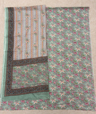 Handblock Cotton Suit Material with Cotton Dupatta