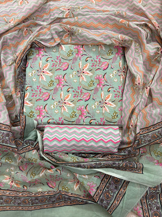 Handblock Cotton Suit Material with Cotton Dupatta