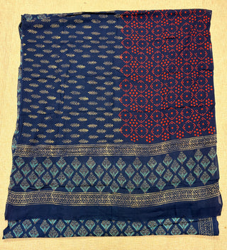 Handblock Cotton Suit Material with Cotton Dupatta