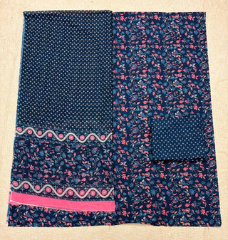 Handblock Cotton Suit Material with Cotton Dupatta