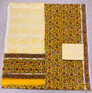 Handblock Cotton Suit Material with Cotton Dupatta