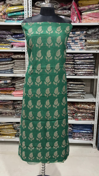 Hand block kota doria suit set for office wear with Lining included