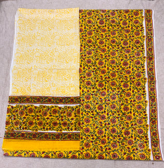 Handblock Cotton Suit Material with Cotton Dupatta