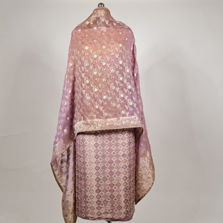 Pink Color Silk Party Wear Designer Suit fabric with silk dupatta