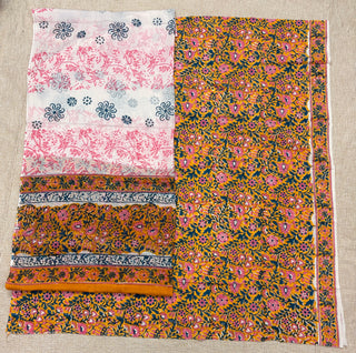 Handblock Cotton Suit Material with Cotton Dupatta