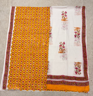 Handblock Cotton Suit Material with Cotton Dupatta