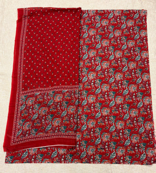 Handblock Cotton Suit Material with Cotton Dupatta