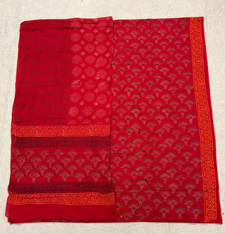 Handblock Cotton Suit Material with Cotton Dupatta
