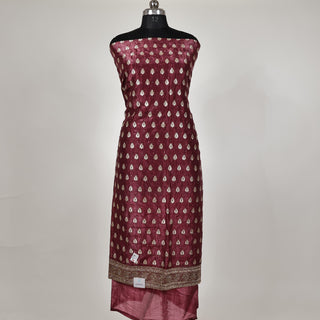 Maroon Crushed Shimmer Party Wear Designer Suit fabric with dupatta