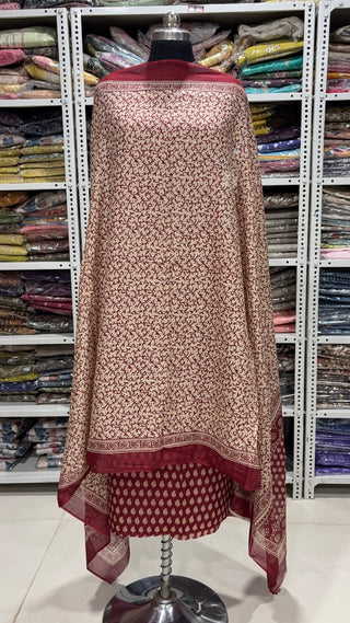 Handblock Cotton Suit Material with Cotton Dupatta