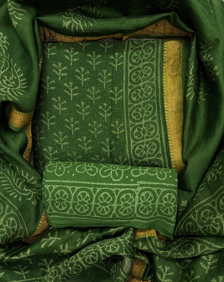 Handblock Maheshwari Suit Material with Maheshwari Dupatta