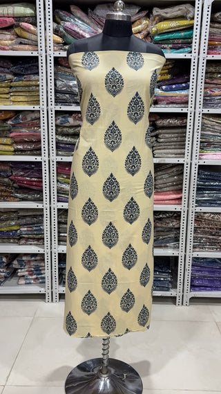 Handblock Cotton Suit Material with Cotton Dupatta