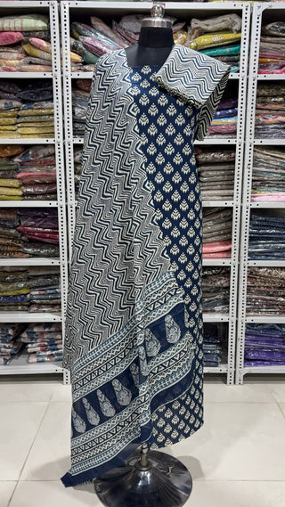 Handblock Cotton Suit Material with Cotton Dupatta