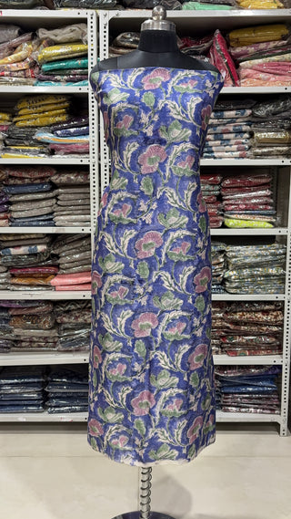 Handblock Chanderi Suit Material with Chanderi Dupatta(Lining Included)