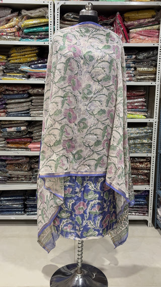 Handblock Chanderi Suit Material with Chanderi Dupatta(Lining Included)