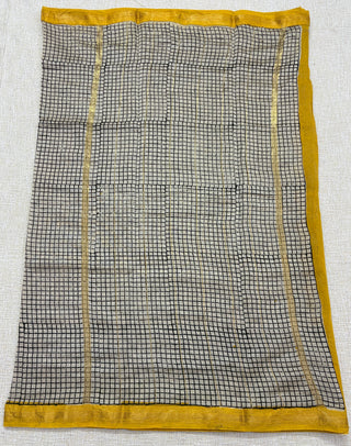 Handblock Maheshwari Silk Saree with Unstitched Blouse Piece