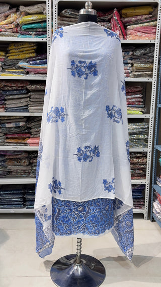 Handblock Cotton Suit Material with Cotton Dupatta