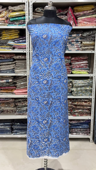 Handblock Cotton Suit Material with Cotton Dupatta