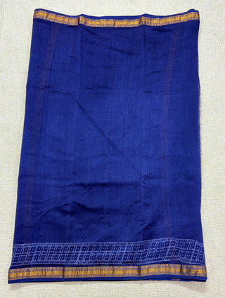 Handblock Maheshwari Silk Saree with Unstitched Blouse Piece