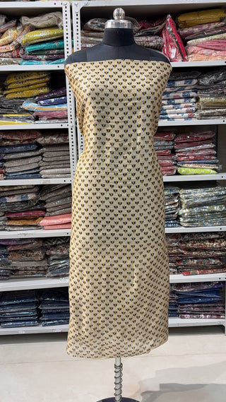Handblock Chanderi Suit Material with Chanderi Dupatta & Chanderi bottom (Lining Included 5m)