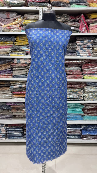 Hand block kota doria suit set for office wear (with Lining included)