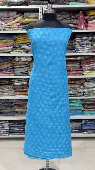 Hand block kota doria suit set for office wear (with Lining included)