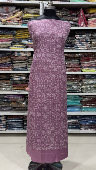 Hand block kota doria suit set for office wear with Lining included
