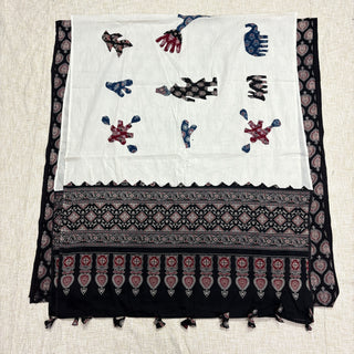 Ajrakh handblock Print Cotton Office Wear Suit fabric with Cotton Dupatta