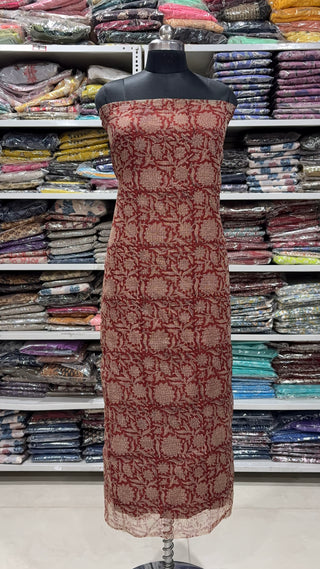 Hand block kota doria suit set for office wear with Lining included