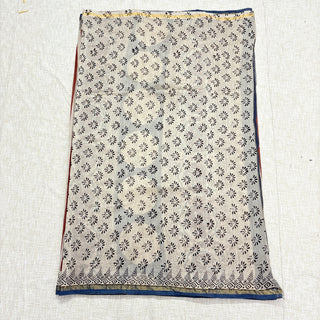 Ajrakh Print Chanderi Silk Saree with Zari Border and Unstitched Blouse Piece (Lining Included)