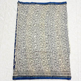 Blue Color Chanderi Silk Saree with Zari Border and Unstitched Blouse Piece (Lining Included)(lining included)