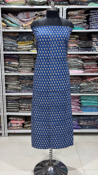 Cotton Handblock Office Wear Suit fabric with Kota doria Dupatta