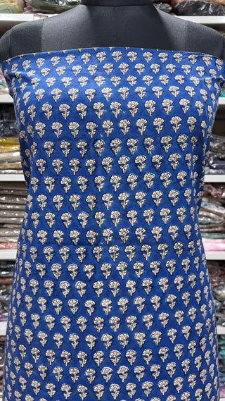 Cotton Handblock Office Wear Suit fabric with Kota doria Dupatta