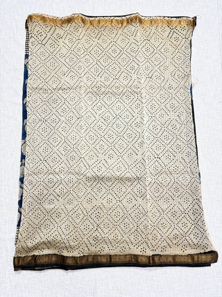 Handblock Maheshwari Silk Saree with Unstitched Blouse Piece (Lining Included)