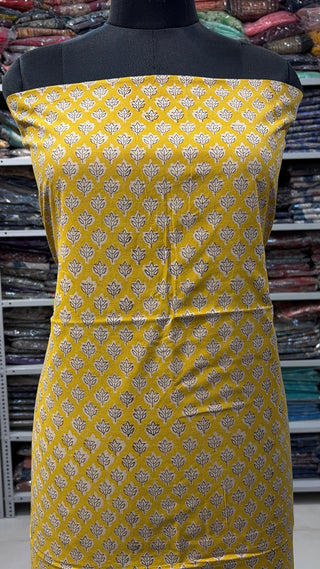Cotton Handblock Office Wear Suit fabric with Kota doria Dupatta