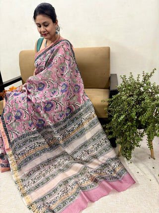 Maheshwari Silk Saree with Unstitched Blouse Piece (Lining Included)