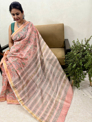 Maheshwari Silk Saree with Unstitched Blouse Piece (Lining Included)