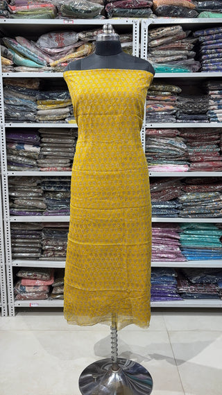 Hand block kota doria suit set for office wear (with Lining included)