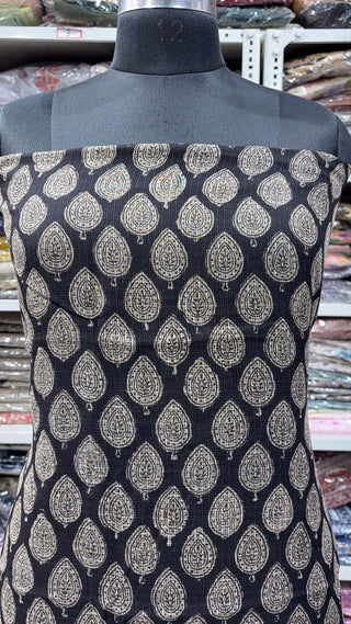 Hand block kota doria suit set for office wear (with Lining included)