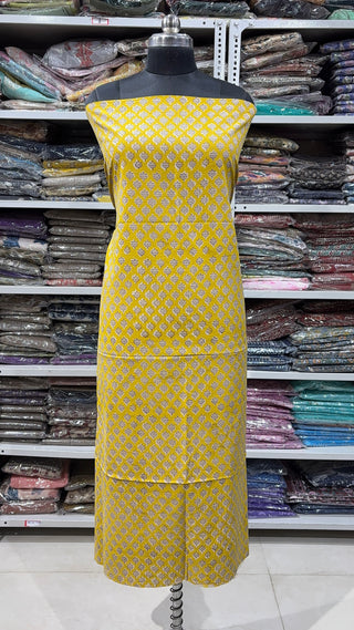 Cotton Handblock Office Wear Suit fabric with Kota doria Dupatta