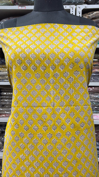 Cotton Handblock Office Wear Suit fabric with Kota doria Dupatta