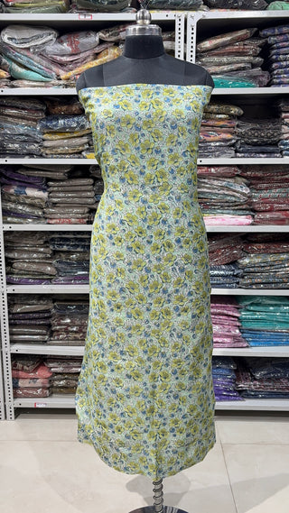 Handblock Chanderi Suit Material with Chanderi Dupatta(Lining Included)