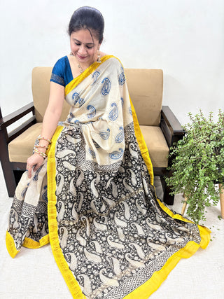 Maheshwari Silk Saree with Unstitched Blouse Piece (Lining Included)