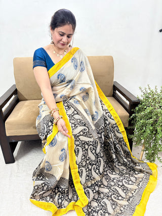Maheshwari Silk Saree with Unstitched Blouse Piece (Lining Included)