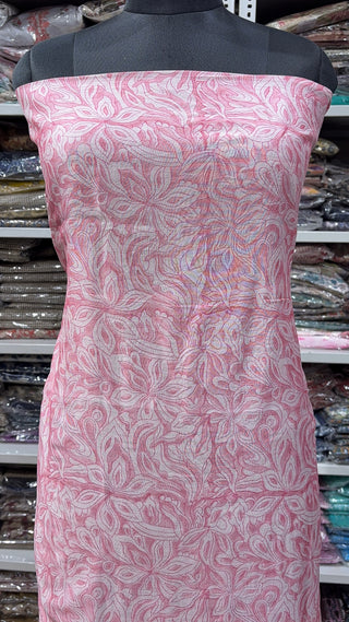 Handblock Chanderi Suit Material with Chanderi Dupatta(Lining Included)